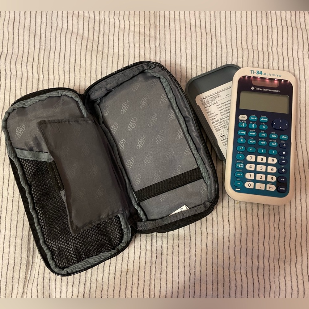 Ti-34 calculator with case…pencil case that fits calculator